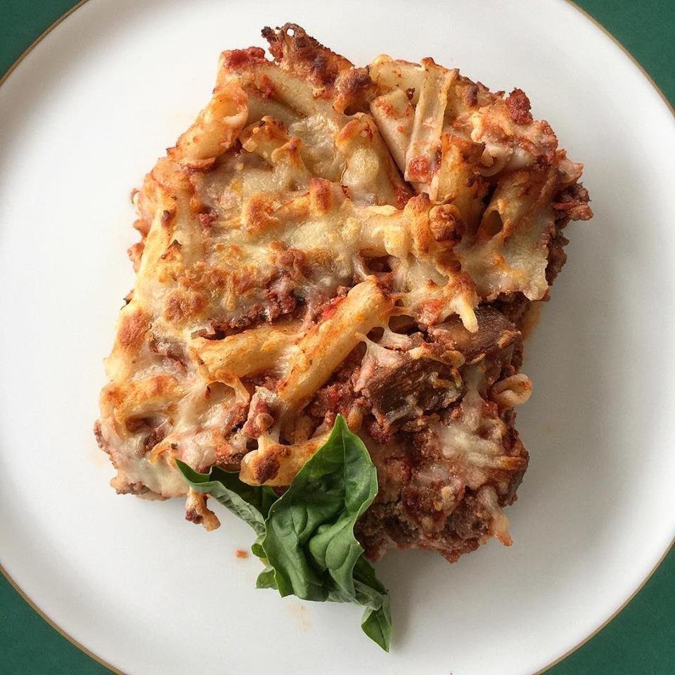 Baked Ziti with Beef and Eggplant