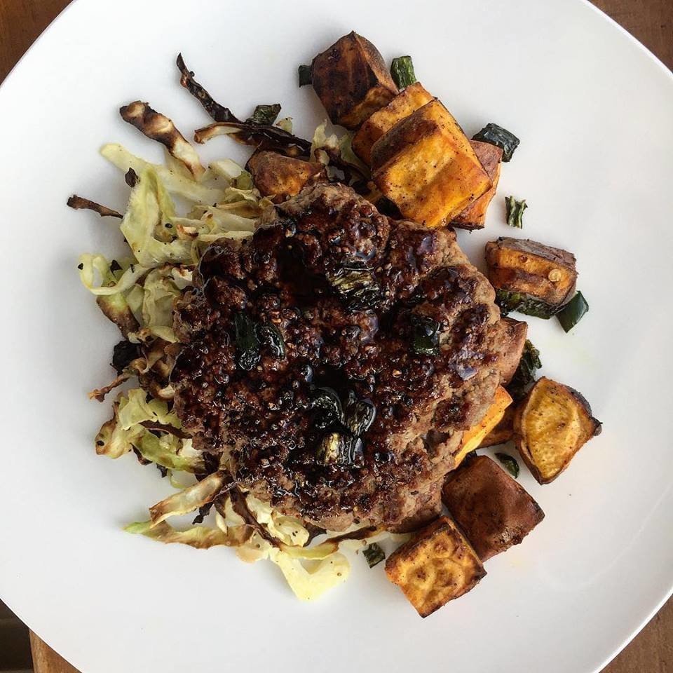 Balsamic-Poblano Glazed Beef Burger
