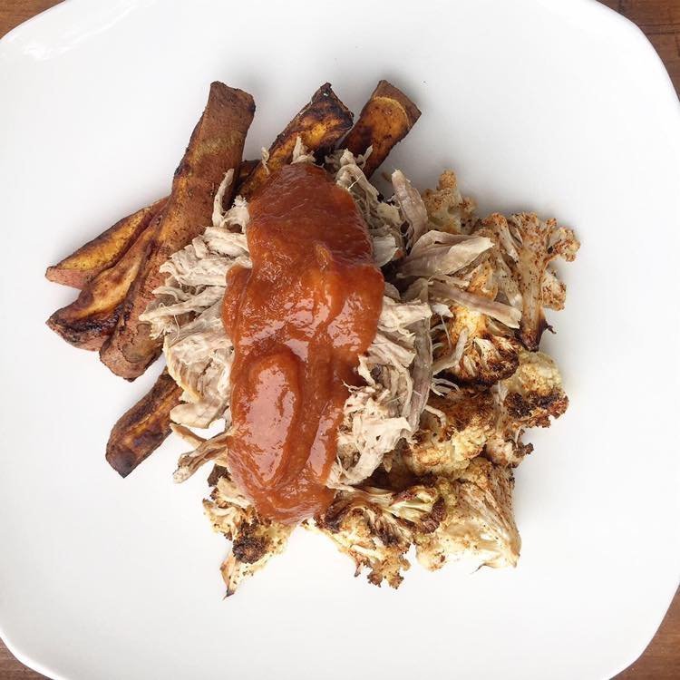 Shredded Pork with Peach BBQ Sauce
