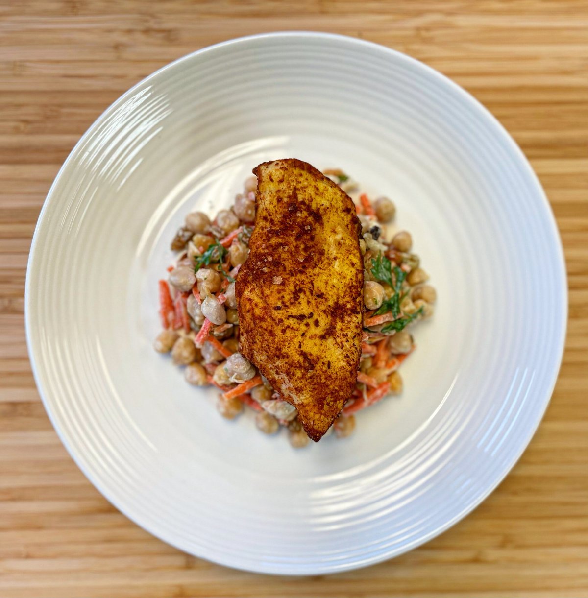 Moroccan Chickpea Salad and Chicken