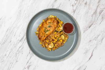 Chile-Rubbed Chicken and Rice